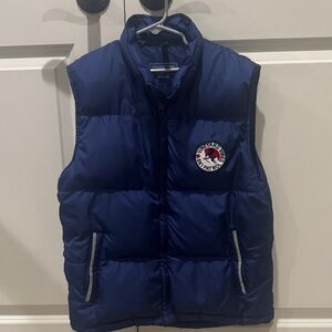 Navy Blue Puffer Vest with Logo